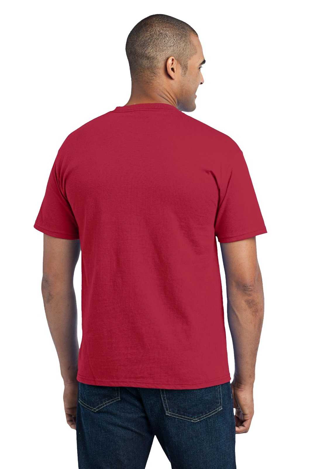 Port &amp; Company PC55P Core Blend Pocket Tee - Red - HIT a Double - 2