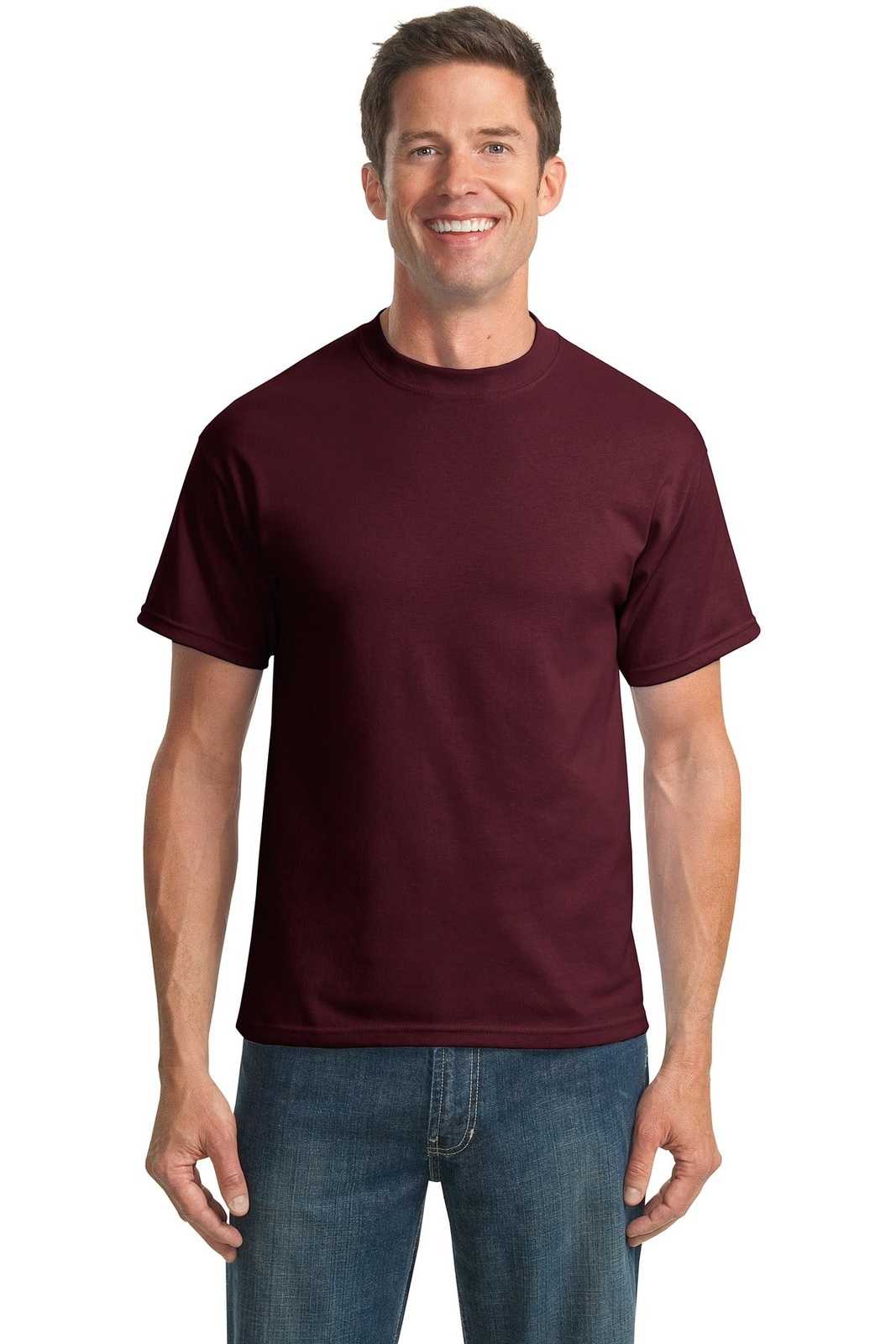 Port & Company PC55T Tall Core Blend Tee - Athletic Maroon - HIT a Double - 1