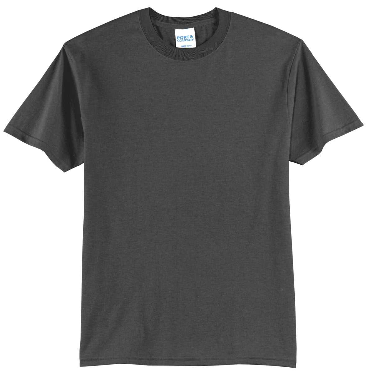 Port & Company PC55T Tall Core Blend Tee - Charcoal - HIT a Double - 1