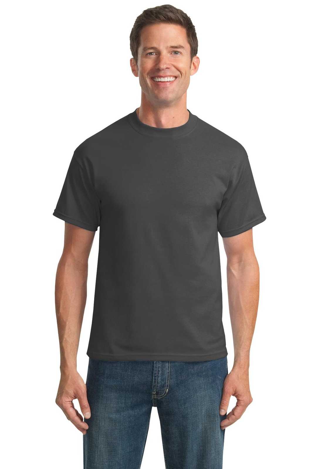 Port & Company PC55T Tall Core Blend Tee - Charcoal - HIT a Double - 1