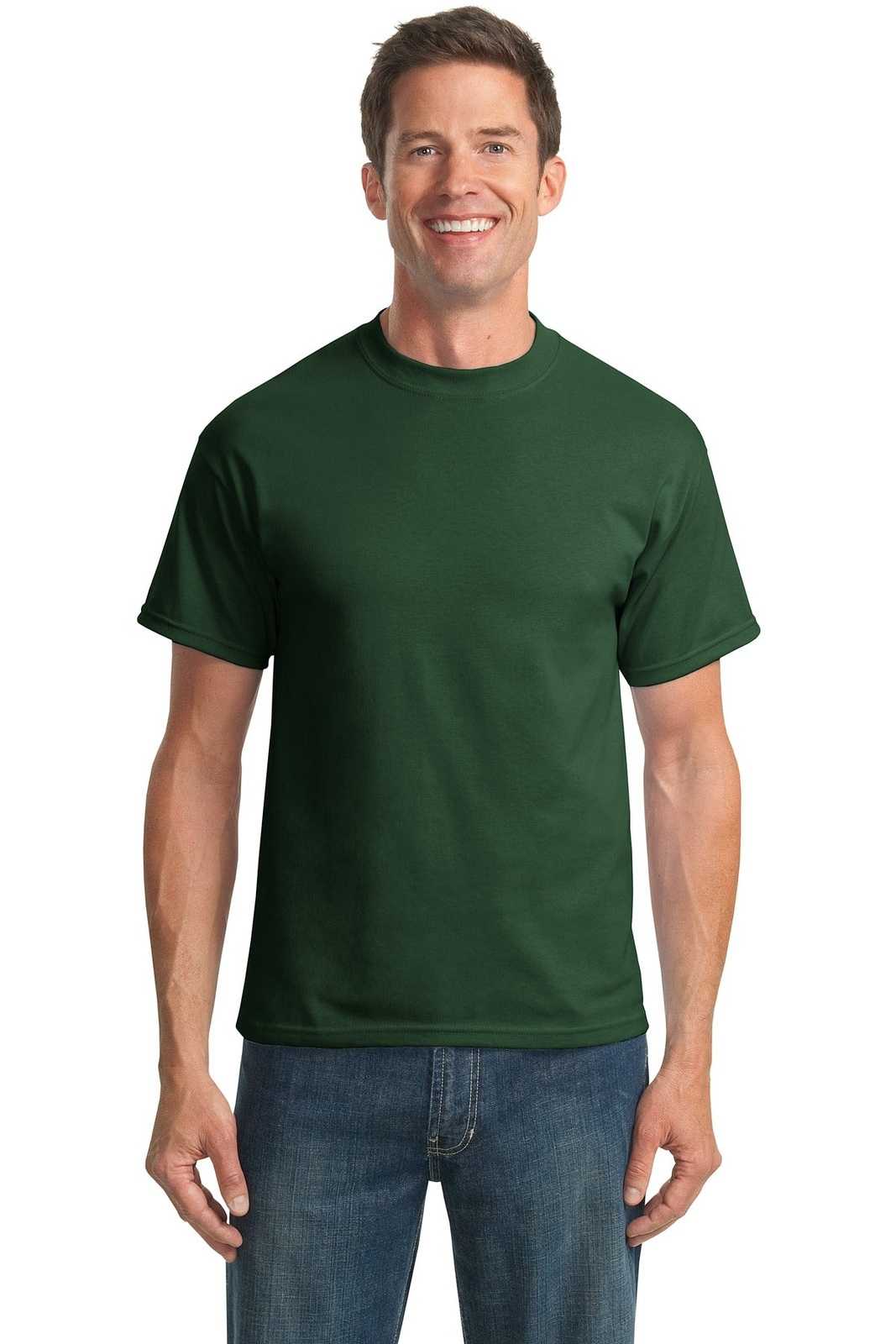 Port &amp; Company PC55T Tall Core Blend Tee - Dark Green - HIT a Double - 1
