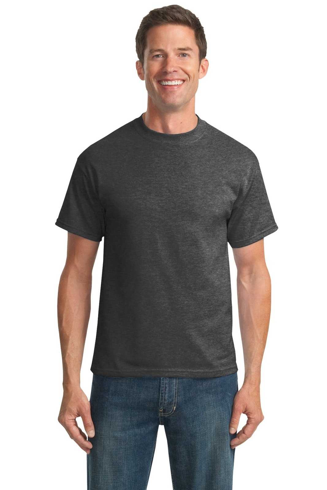 Port & Company PC55T Tall Core Blend Tee - Dark Heather Gray - HIT a Double - 1