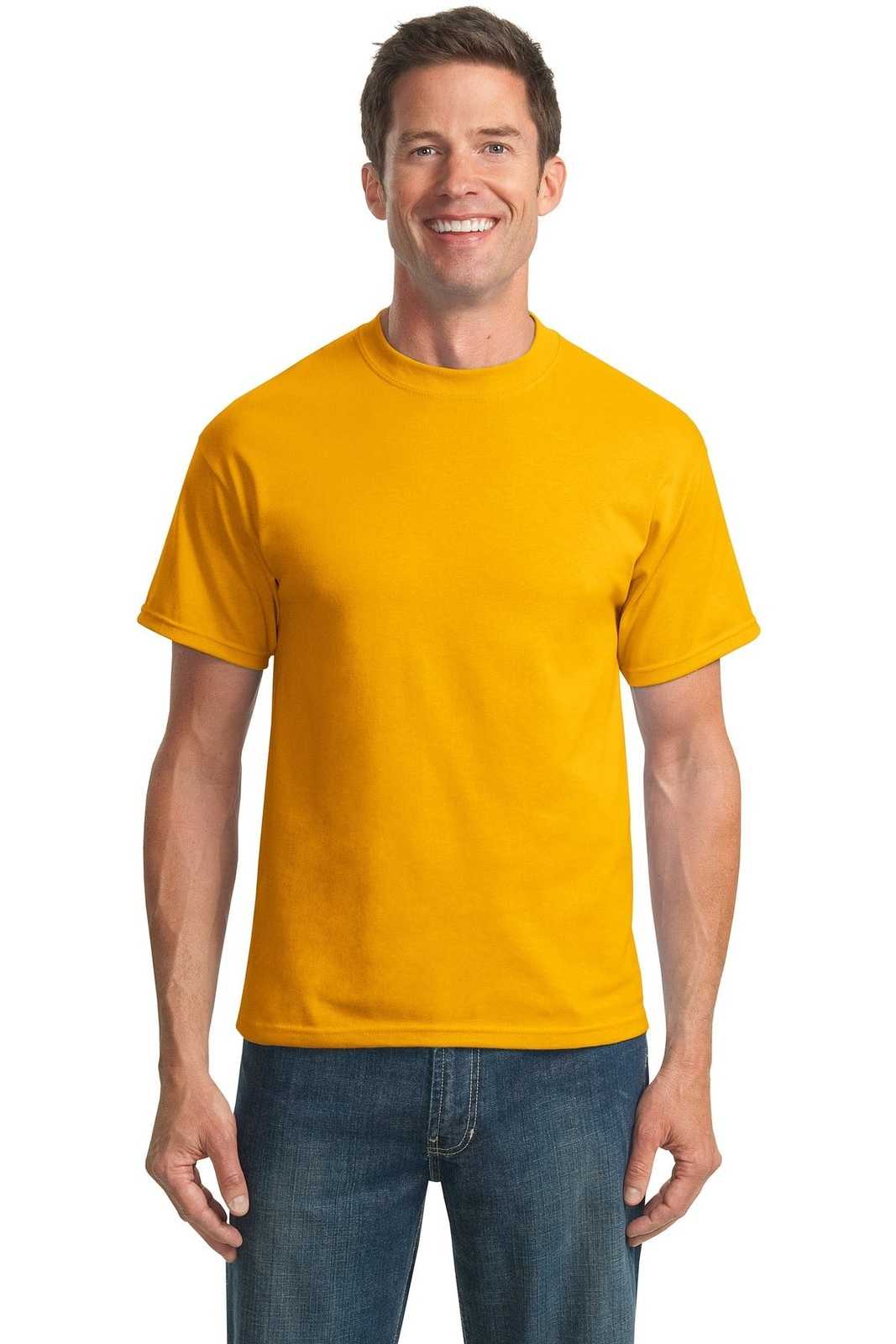 Port &amp; Company PC55T Tall Core Blend Tee - Gold - HIT a Double - 1