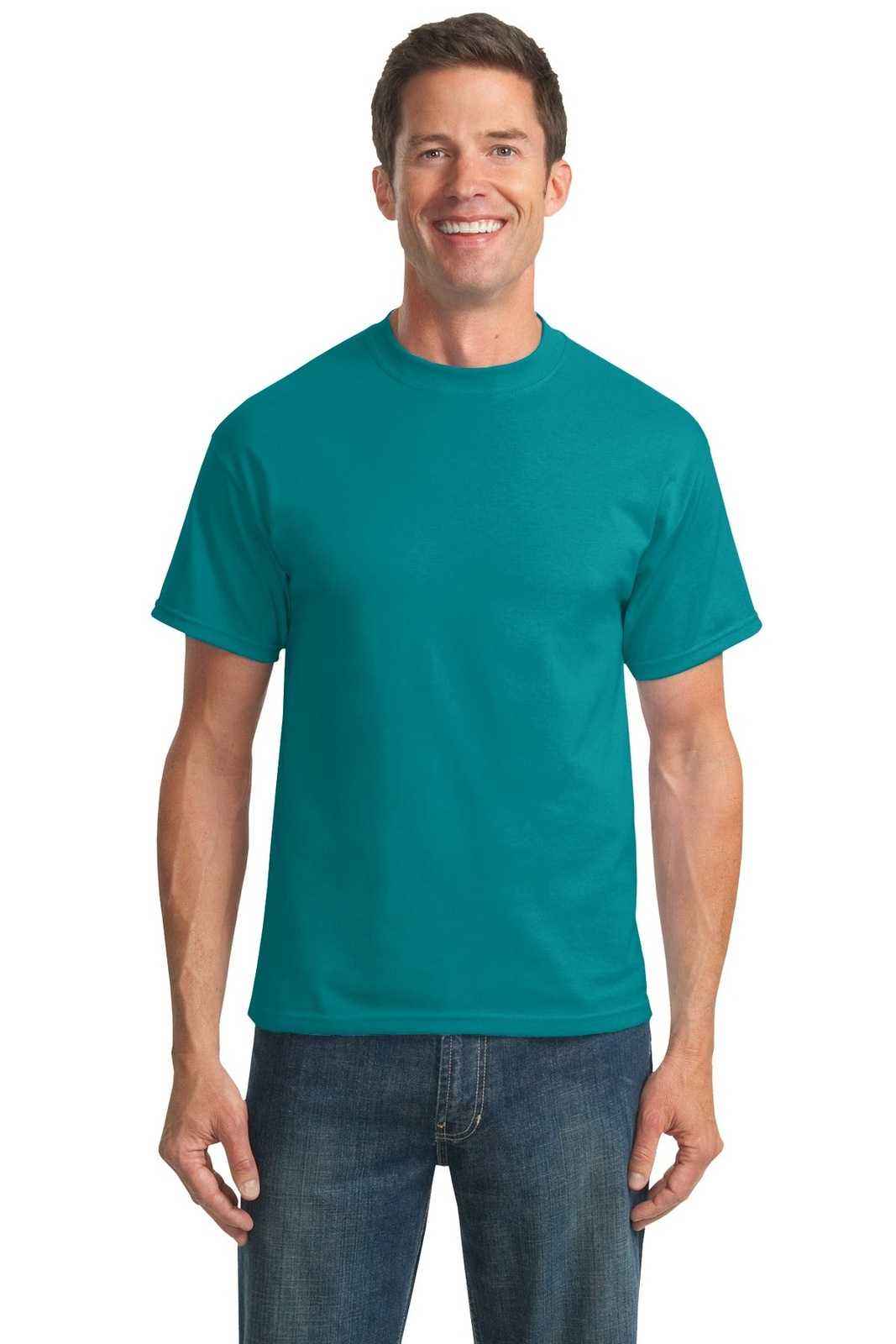 Port &amp; Company PC55T Tall Core Blend Tee - Jade Green - HIT a Double - 1