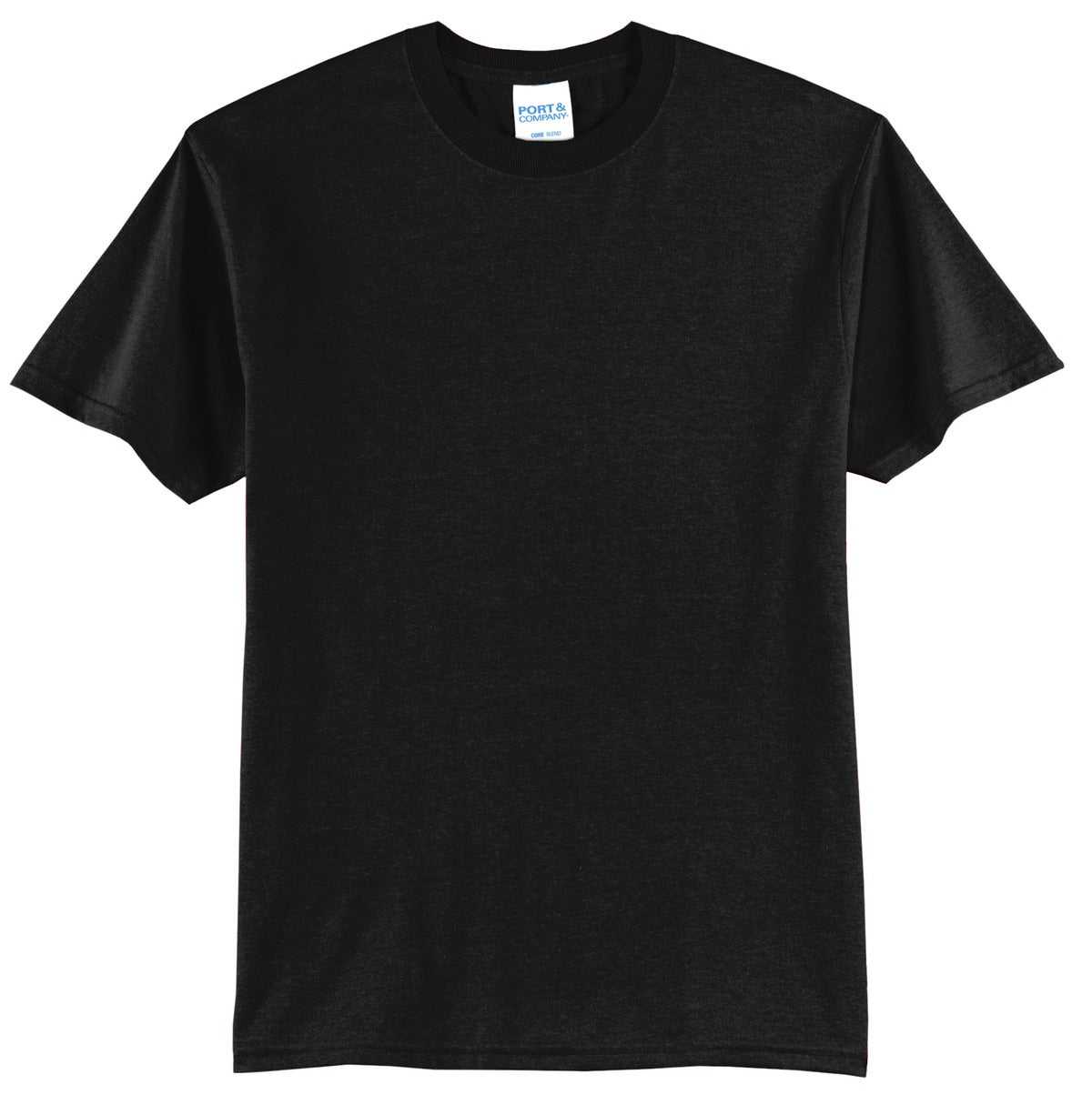 Port &amp; Company PC55T Tall Core Blend Tee - Jet Black - HIT a Double - 2