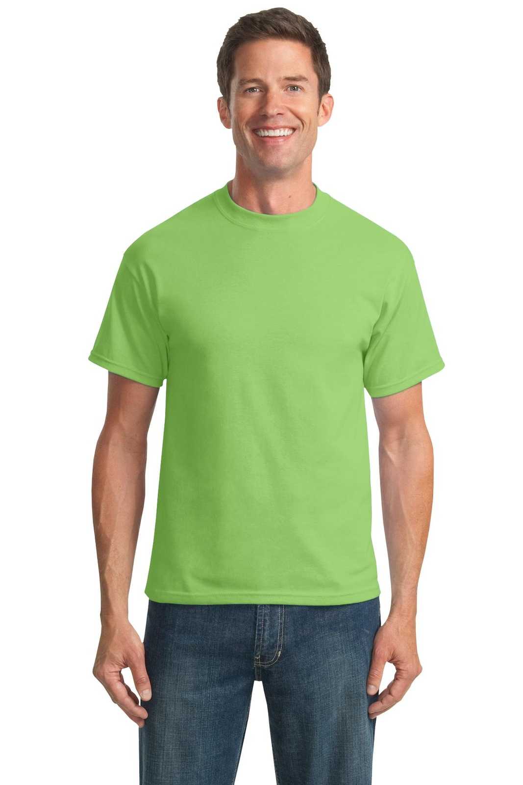 Port &amp; Company PC55T Tall Core Blend Tee - Lime - HIT a Double - 1