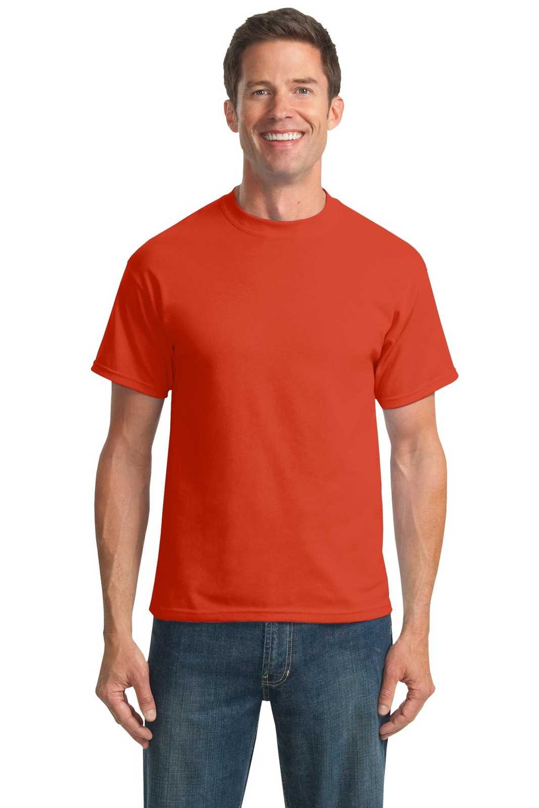 Port &amp; Company PC55T Tall Core Blend Tee - Orange - HIT a Double - 1