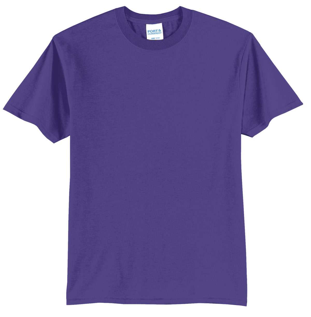 Port &amp; Company PC55T Tall Core Blend Tee - Purple - HIT a Double - 2