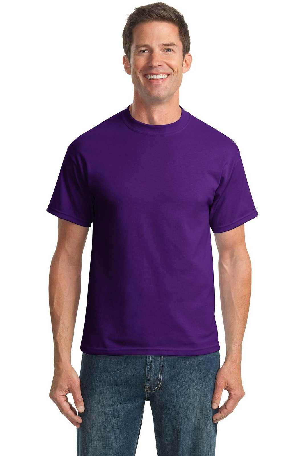Port &amp; Company PC55T Tall Core Blend Tee - Purple - HIT a Double - 1