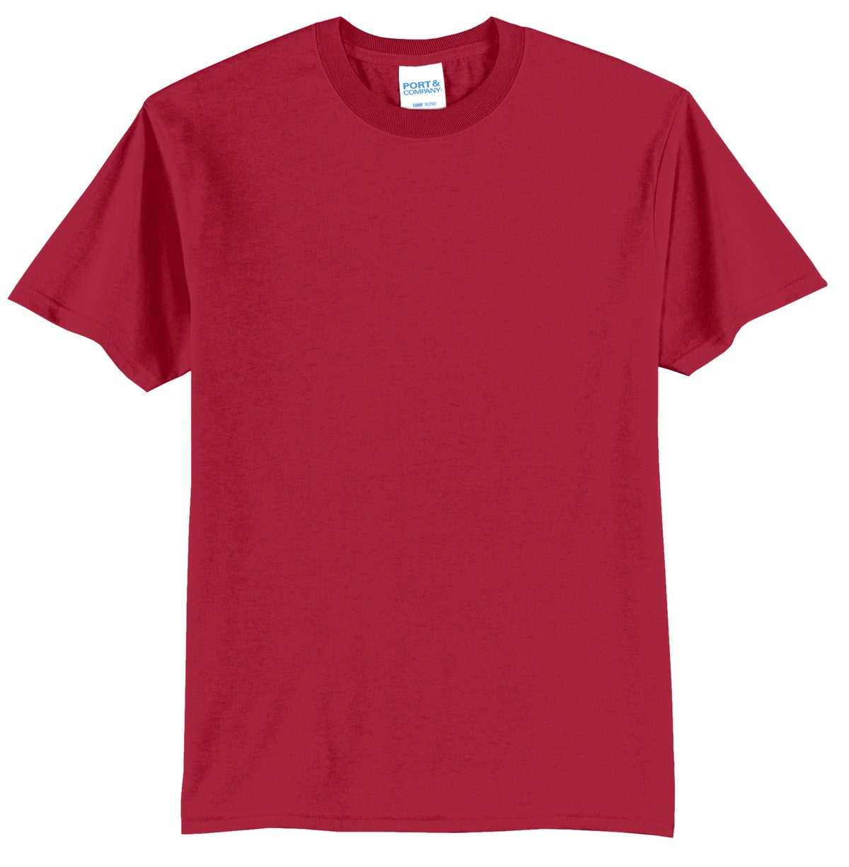 Port &amp; Company PC55T Tall Core Blend Tee - Red - HIT a Double - 2