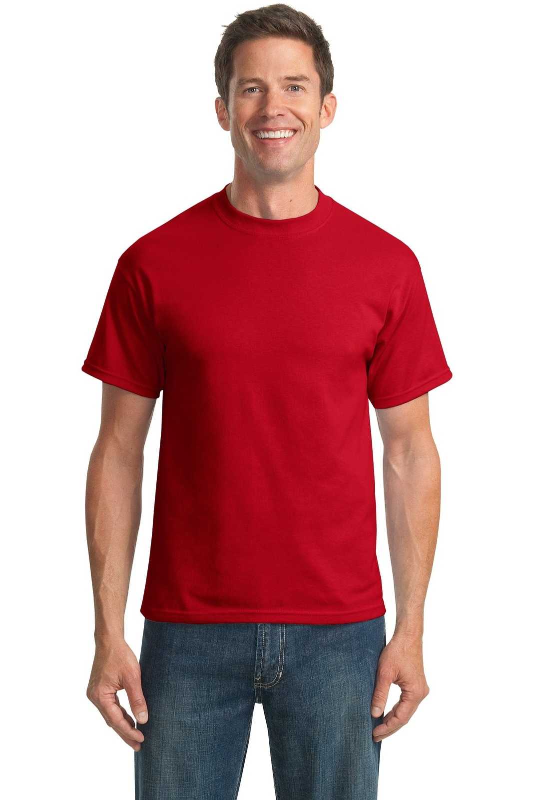 Port & Company PC55T Tall Core Blend Tee - Red - HIT a Double - 1