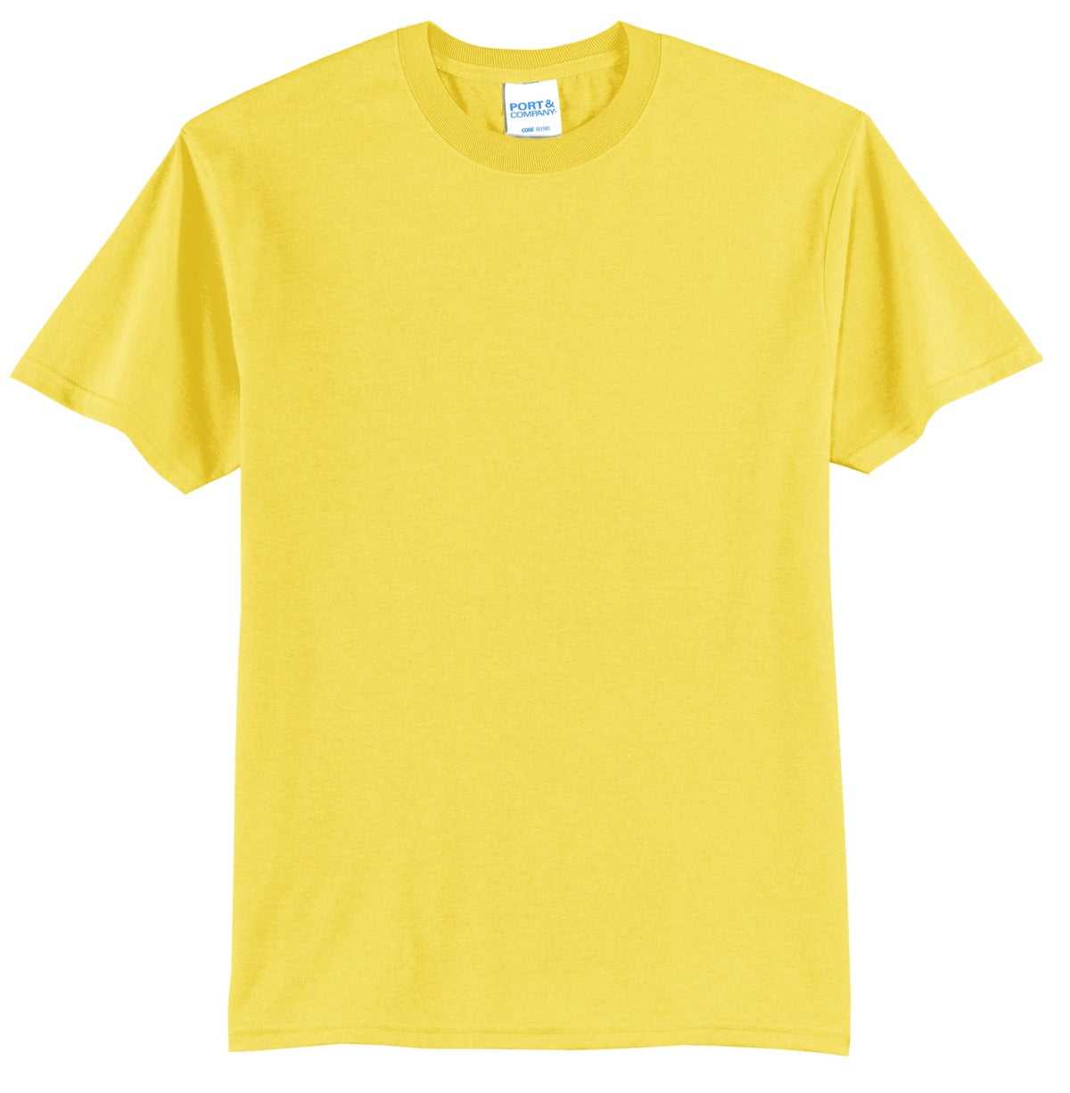 Port &amp; Company PC55T Tall Core Blend Tee - Yellow - HIT a Double - 2