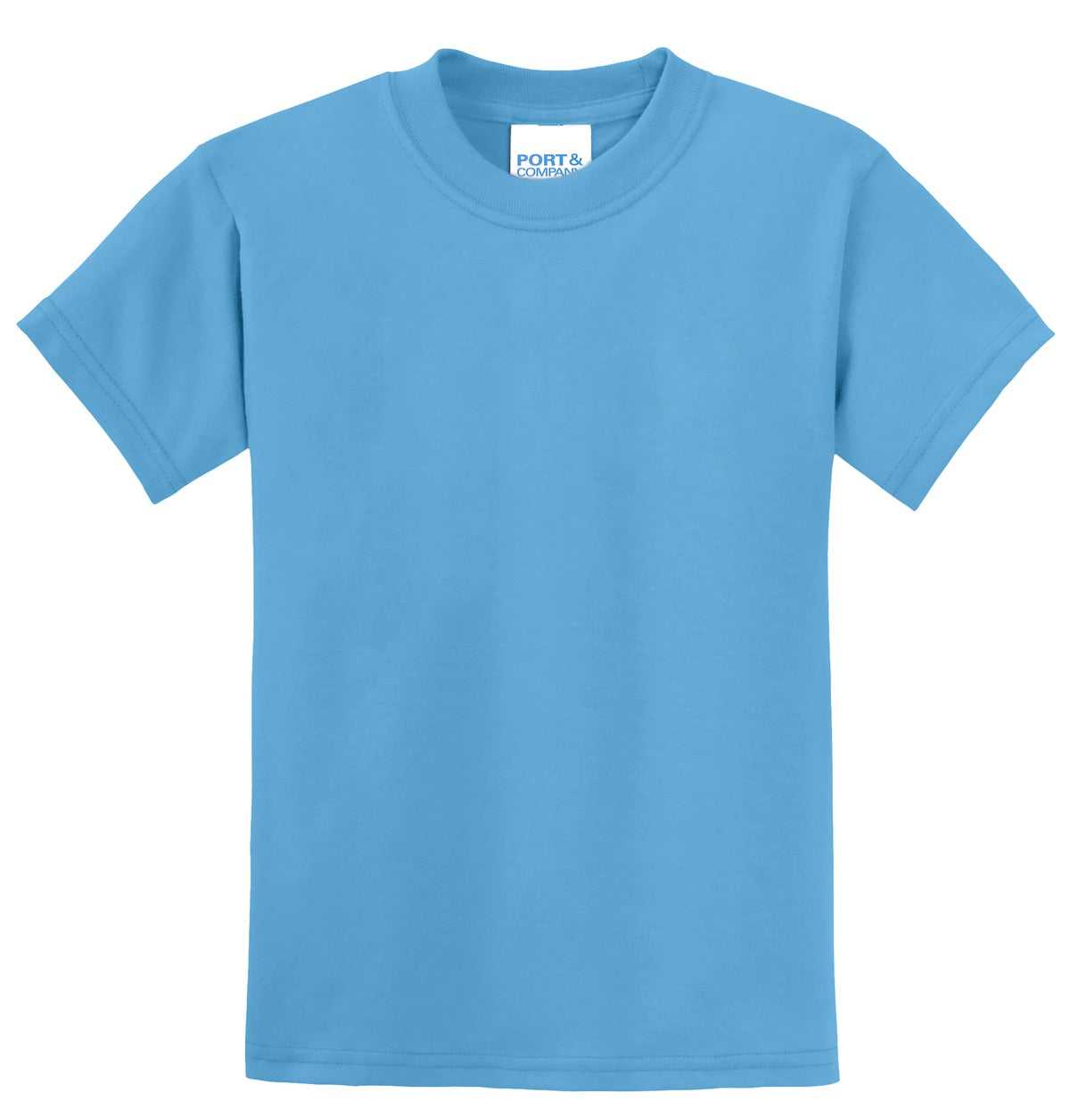 Port &amp; Company PC55Y Youth Core Blend Tee - Aquatic Blue - HIT a Double - 5