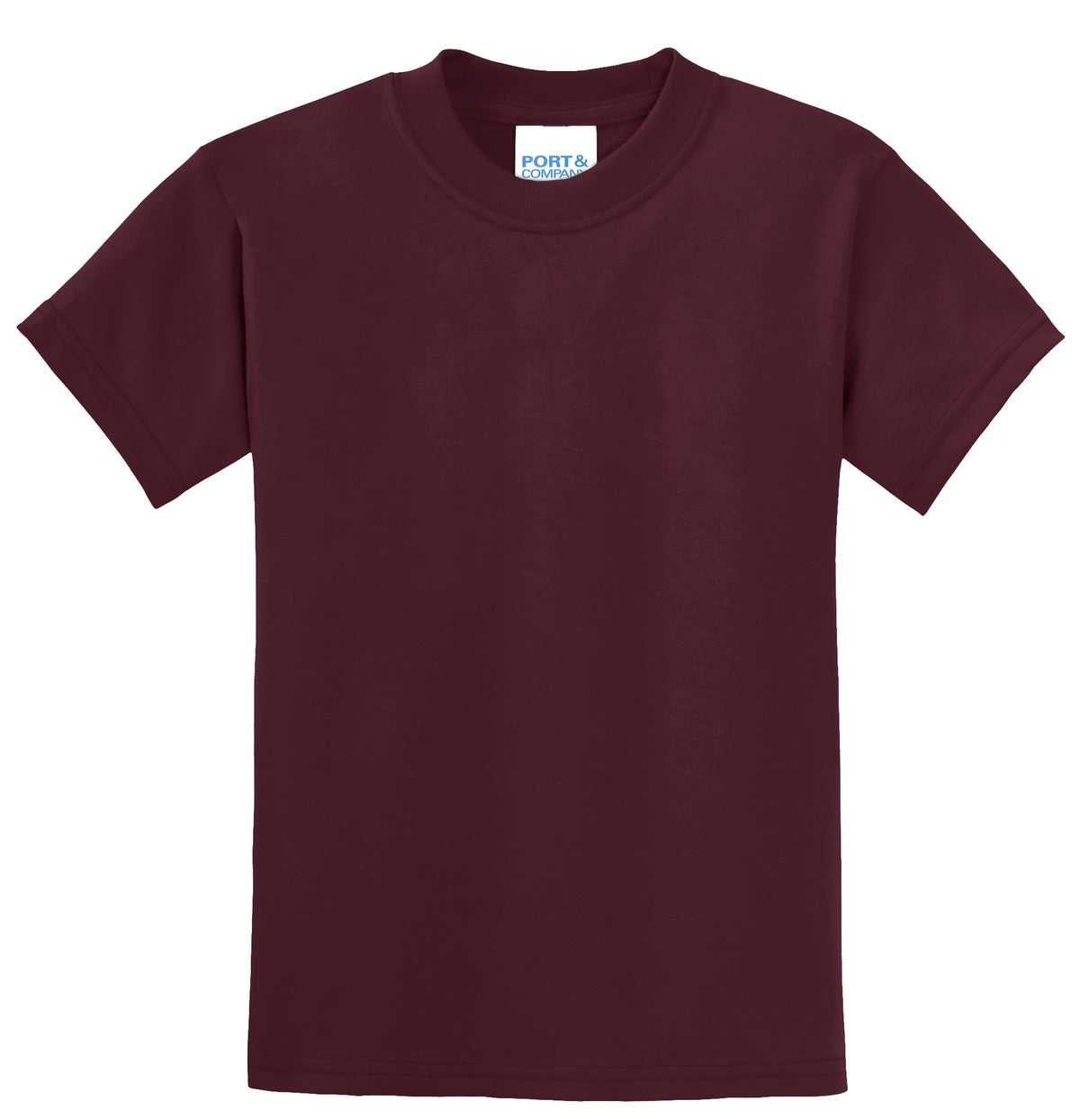 Port &amp; Company PC55Y Youth Core Blend Tee - Athletic Maroon - HIT a Double - 4