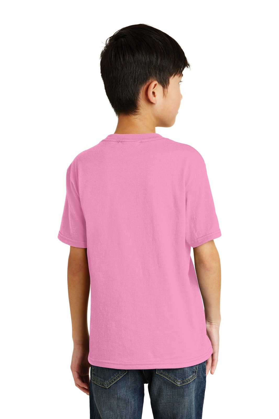 Port &amp; Company PC55Y Youth Core Blend Tee - Candy Pink - HIT a Double - 2
