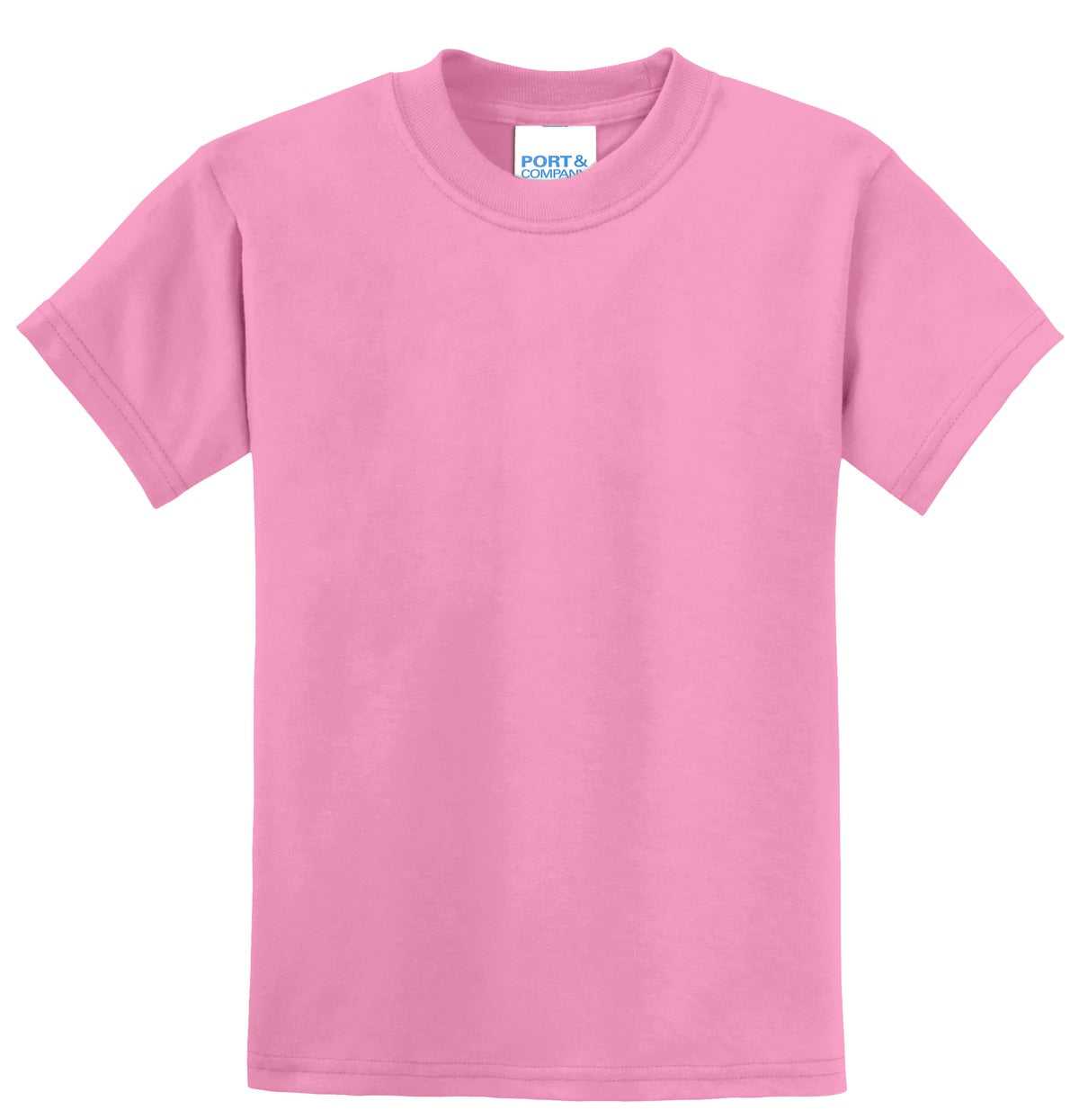 Port &amp; Company PC55Y Youth Core Blend Tee - Candy Pink - HIT a Double - 5