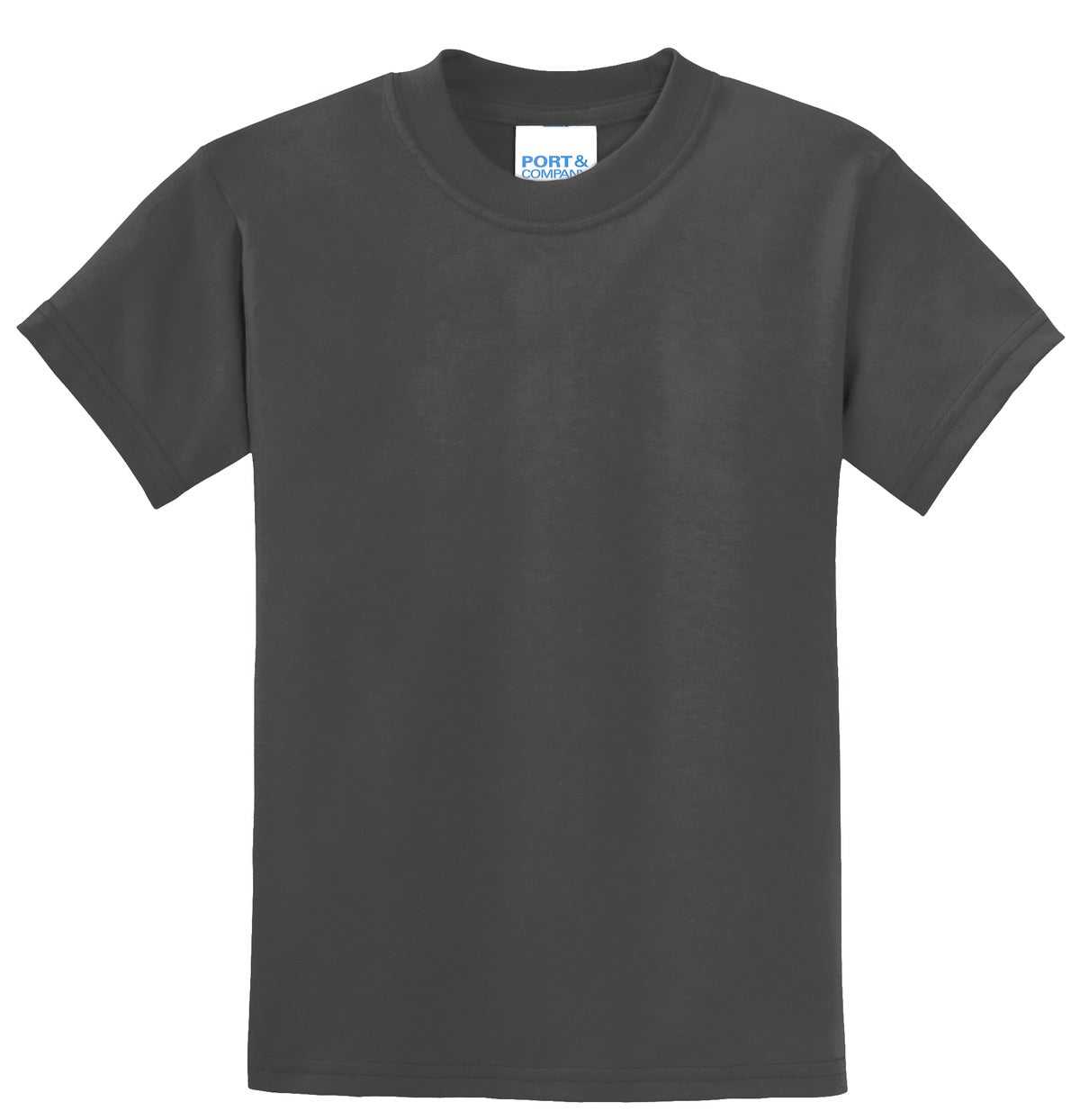 Port &amp; Company PC55Y Youth Core Blend Tee - Charcoal - HIT a Double - 5