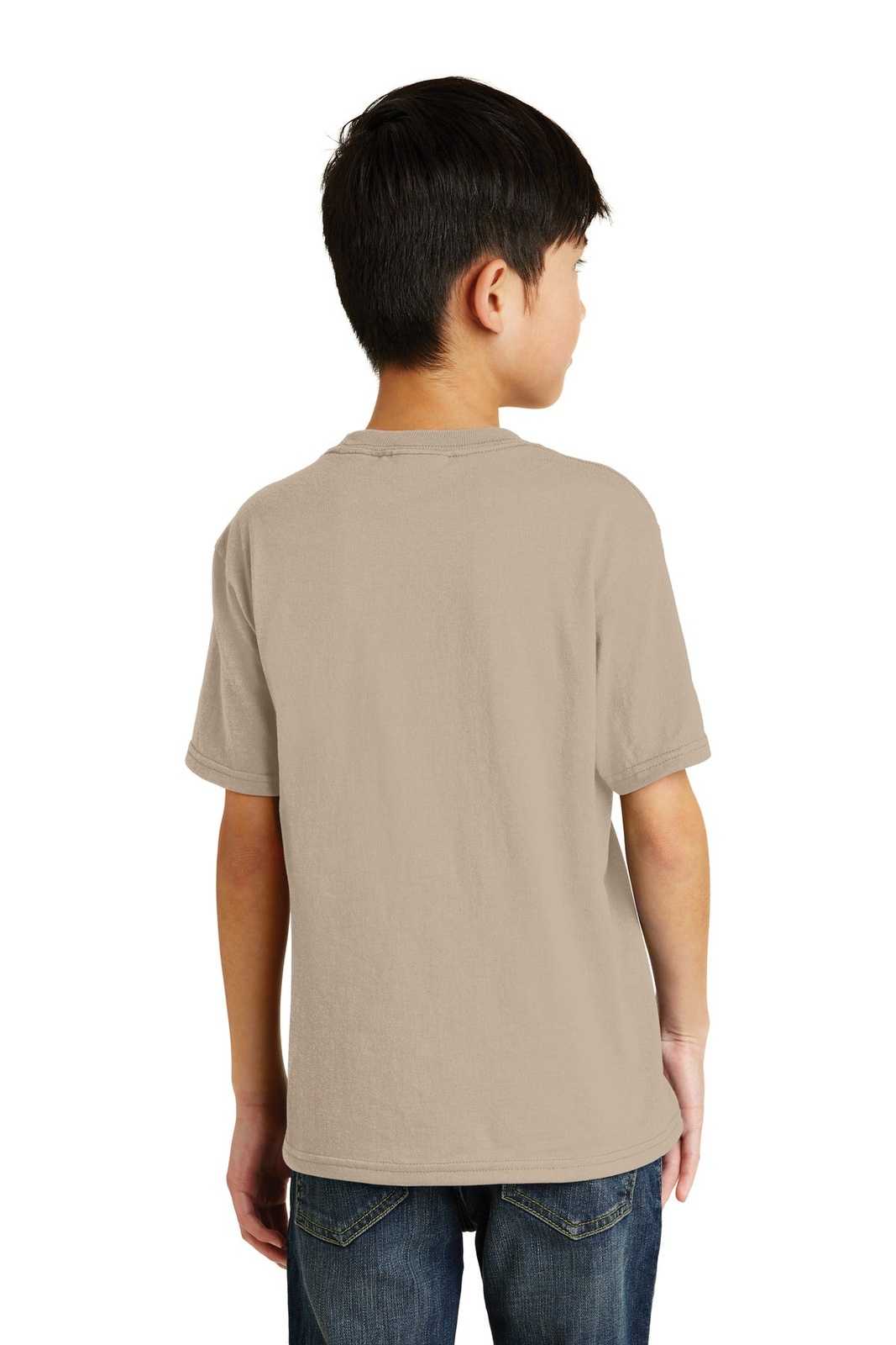 Port &amp; Company PC55Y Youth Core Blend Tee - Desert Sand - HIT a Double - 2