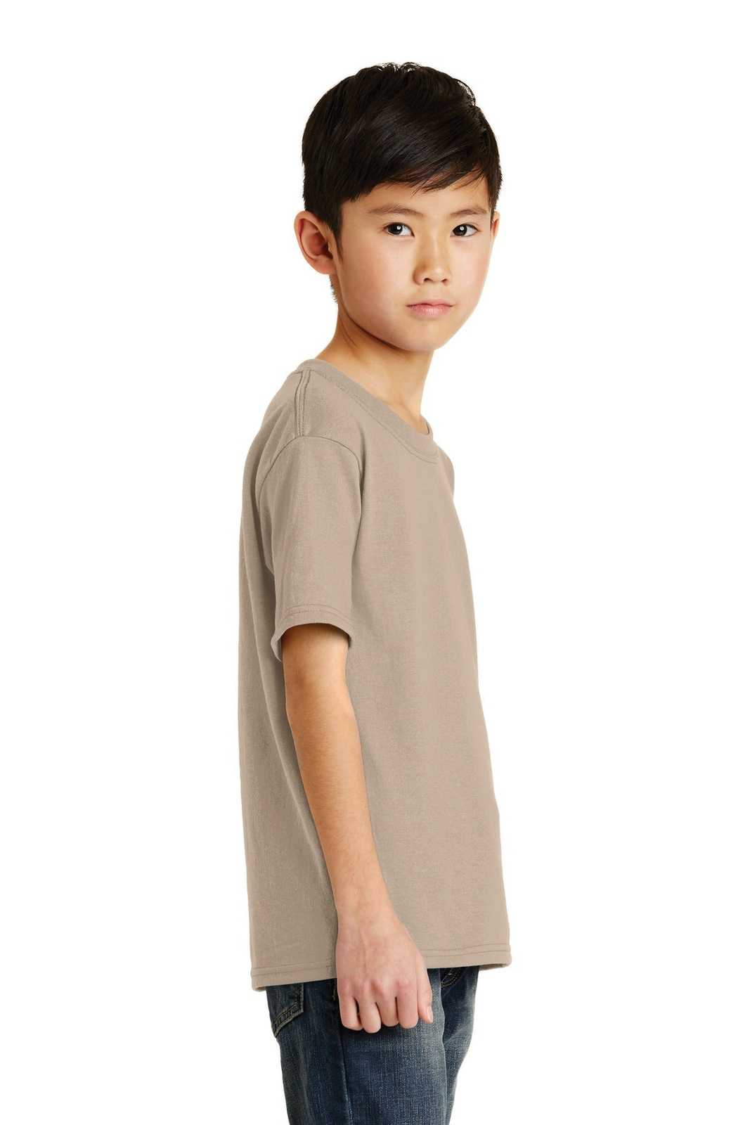 Port &amp; Company PC55Y Youth Core Blend Tee - Desert Sand - HIT a Double - 3