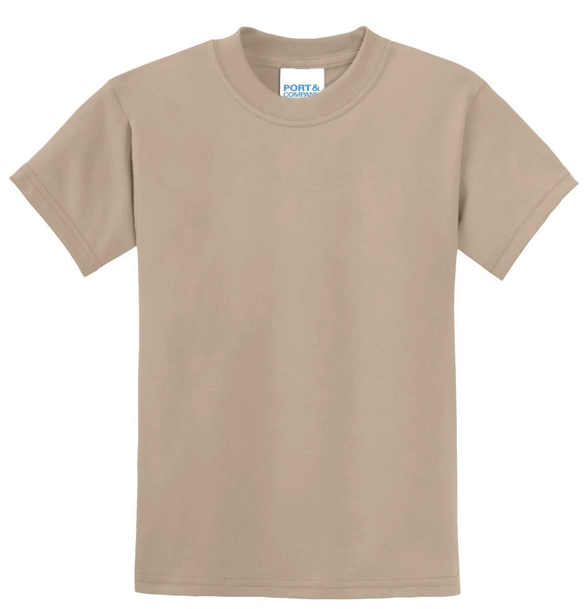 Port &amp; Company PC55Y Youth Core Blend Tee - Desert Sand - HIT a Double - 5