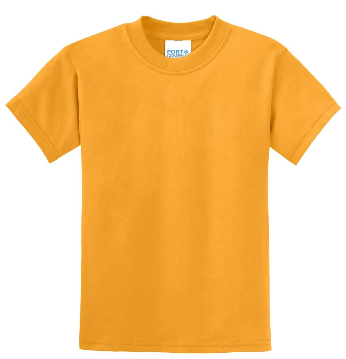Port &amp; Company PC55Y Youth Core Blend Tee - Gold - HIT a Double - 5