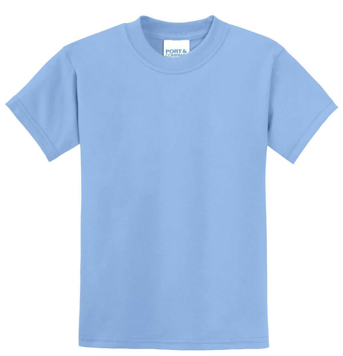 Port &amp; Company PC55Y Youth Core Blend Tee - Light Blue - HIT a Double - 5