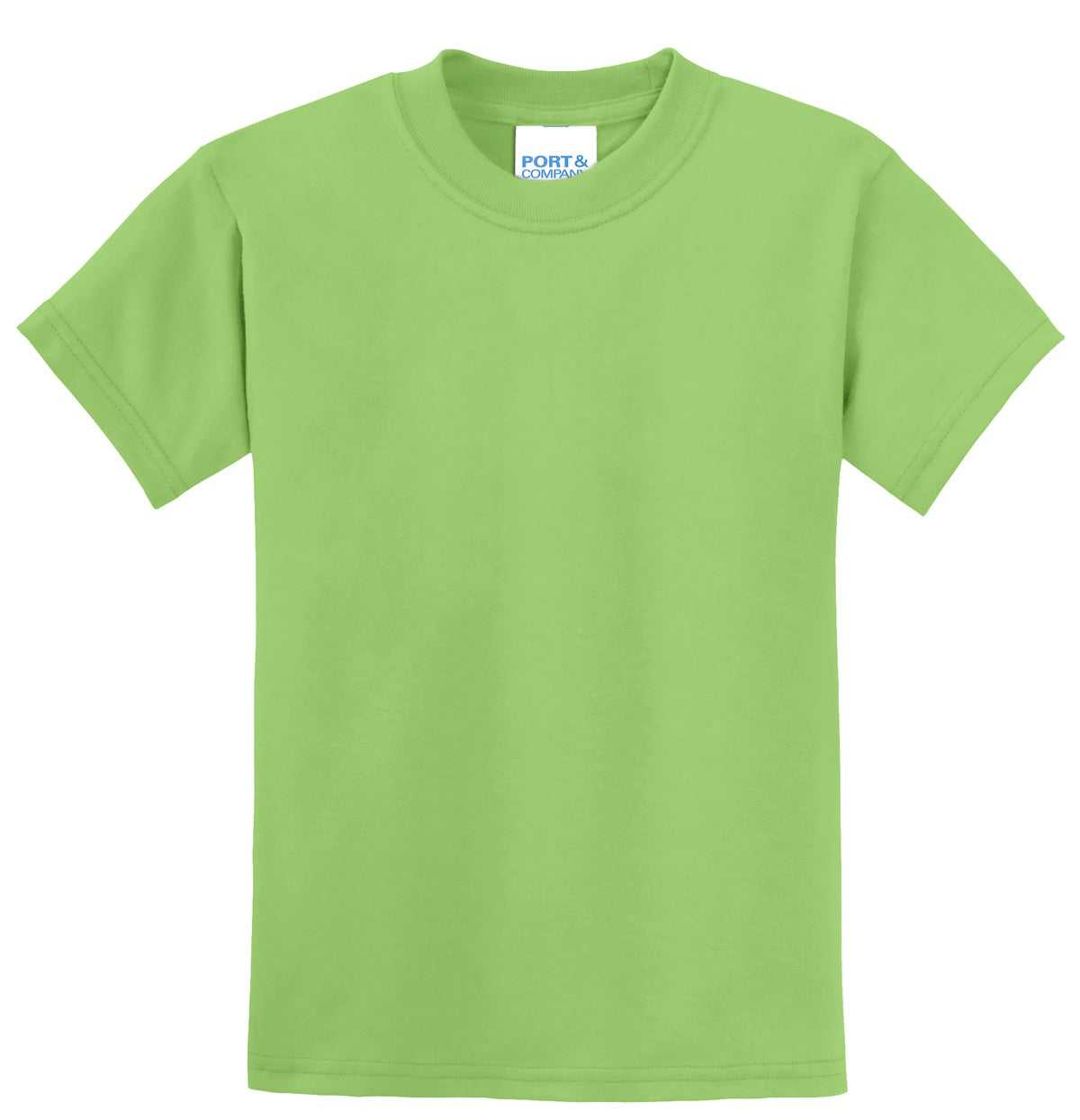 Port &amp; Company PC55Y Youth Core Blend Tee - Lime - HIT a Double - 5