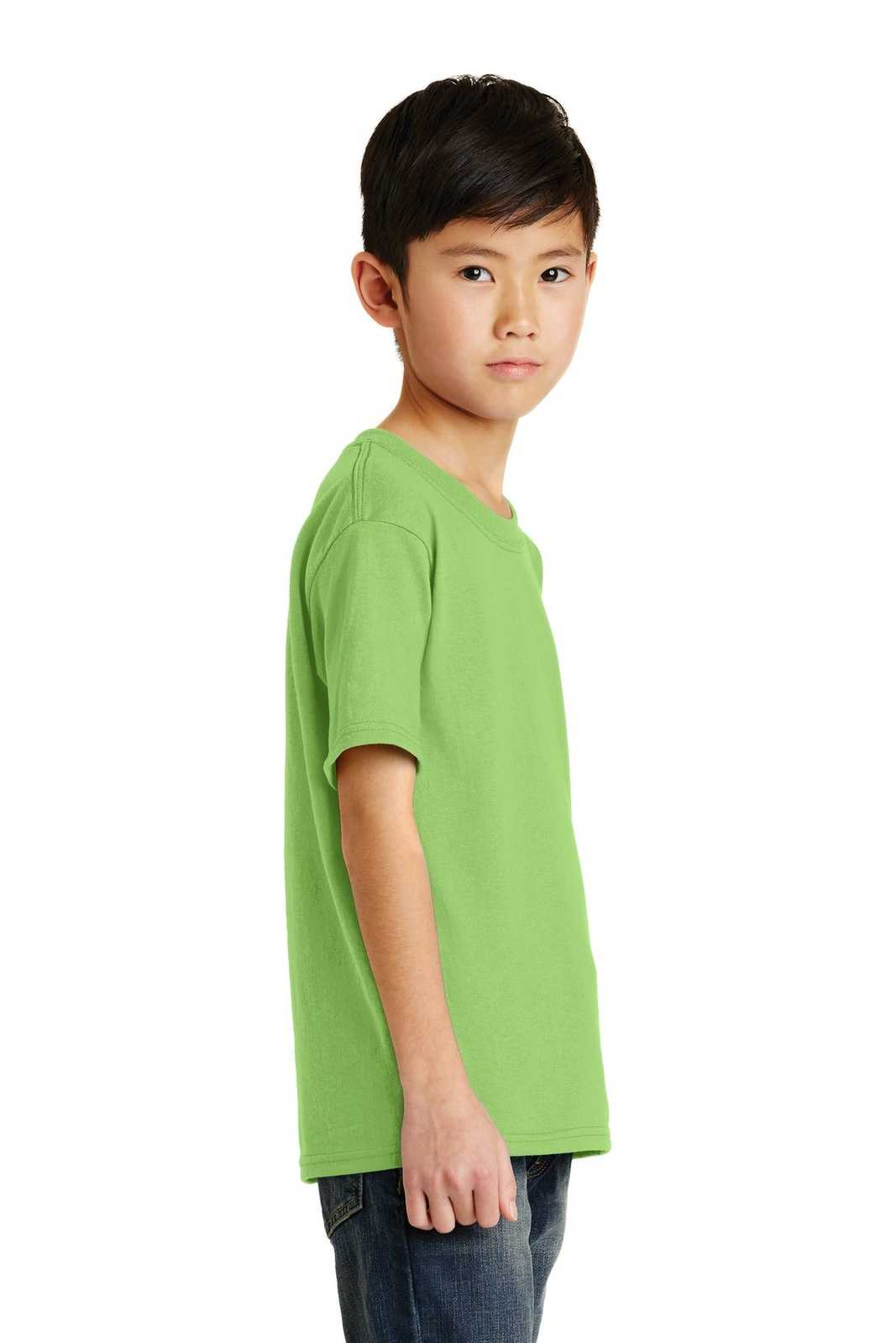 Port &amp; Company PC55Y Youth Core Blend Tee - Lime - HIT a Double - 3