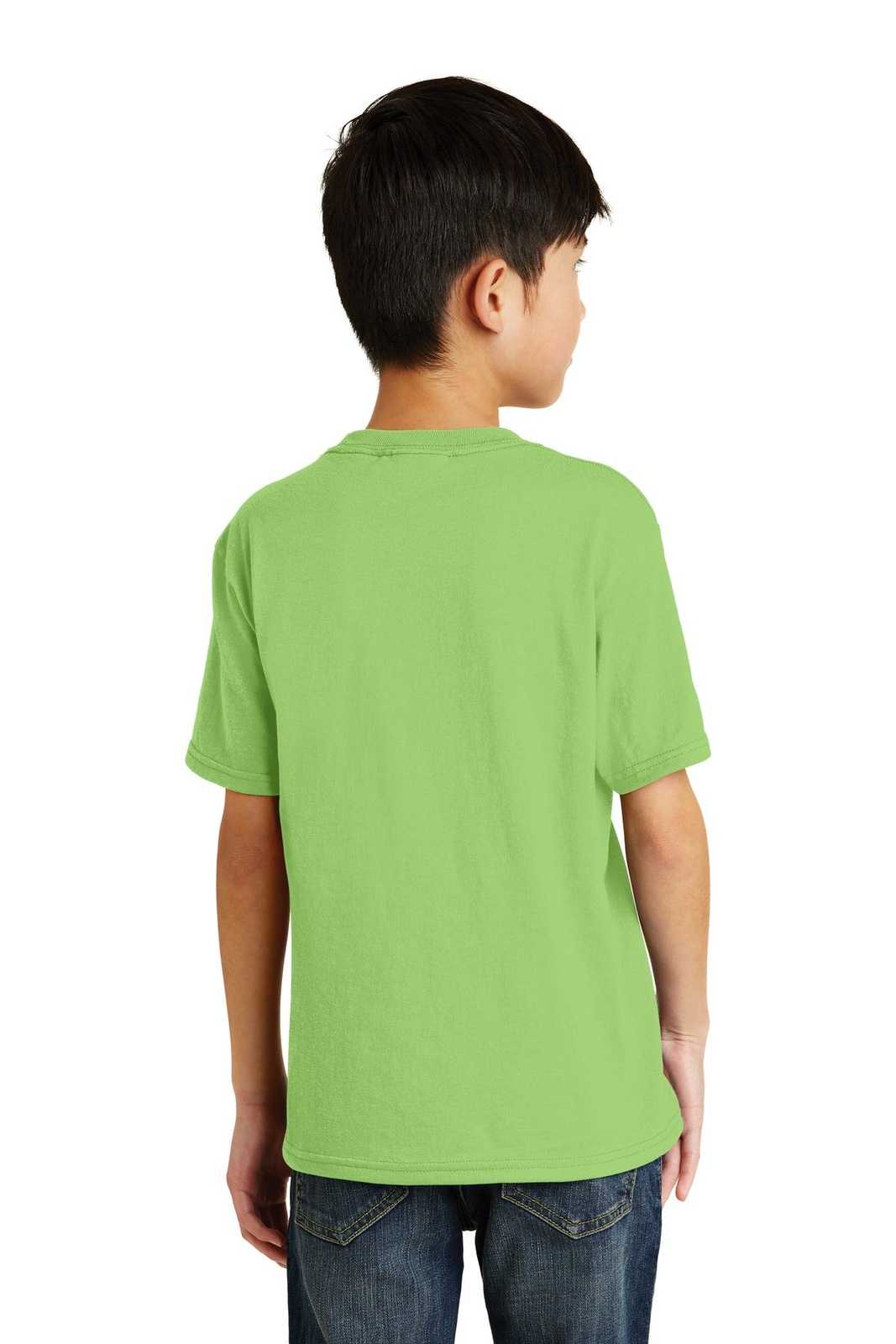 Port &amp; Company PC55Y Youth Core Blend Tee - Lime - HIT a Double - 2