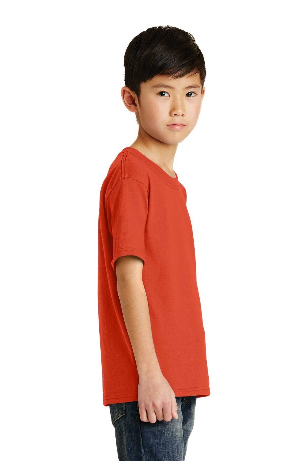 Port &amp; Company PC55Y Youth Core Blend Tee - Orange - HIT a Double - 3