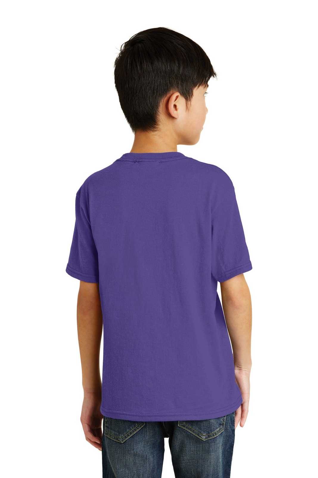 Port &amp; Company PC55Y Youth Core Blend Tee - Purple - HIT a Double - 2