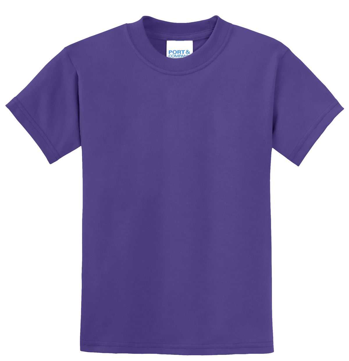 Port &amp; Company PC55Y Youth Core Blend Tee - Purple - HIT a Double - 5