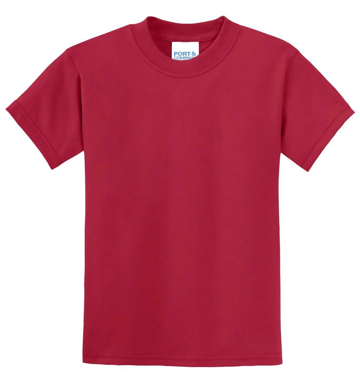 Port &amp; Company PC55Y Youth Core Blend Tee - Red - HIT a Double - 5