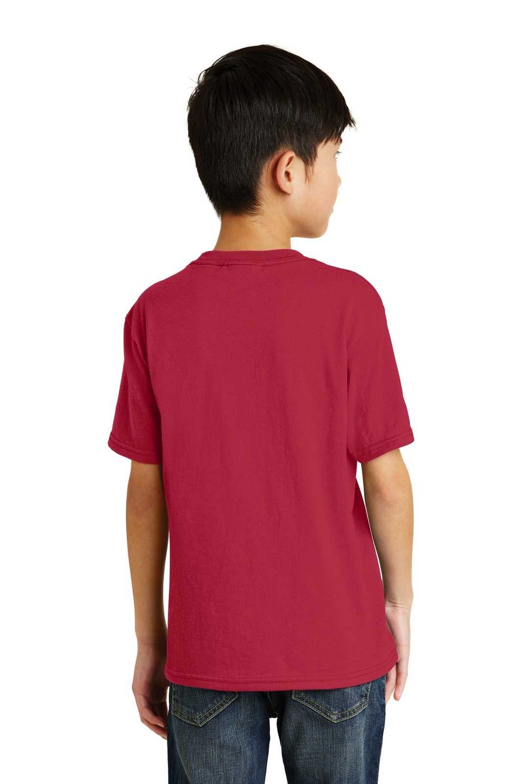 Port &amp; Company PC55Y Youth Core Blend Tee - Red - HIT a Double - 2