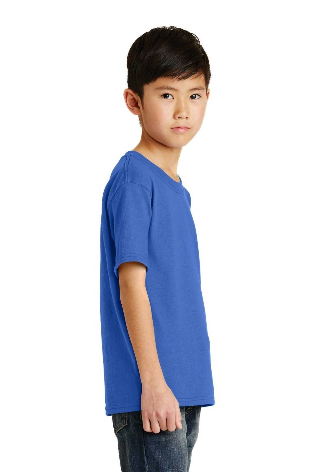 Port &amp; Company PC55Y Youth Core Blend Tee - Royal - HIT a Double - 3