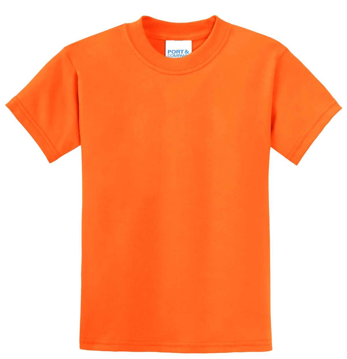 Port &amp; Company PC55Y Youth Core Blend Tee - Safety Orange - HIT a Double - 5