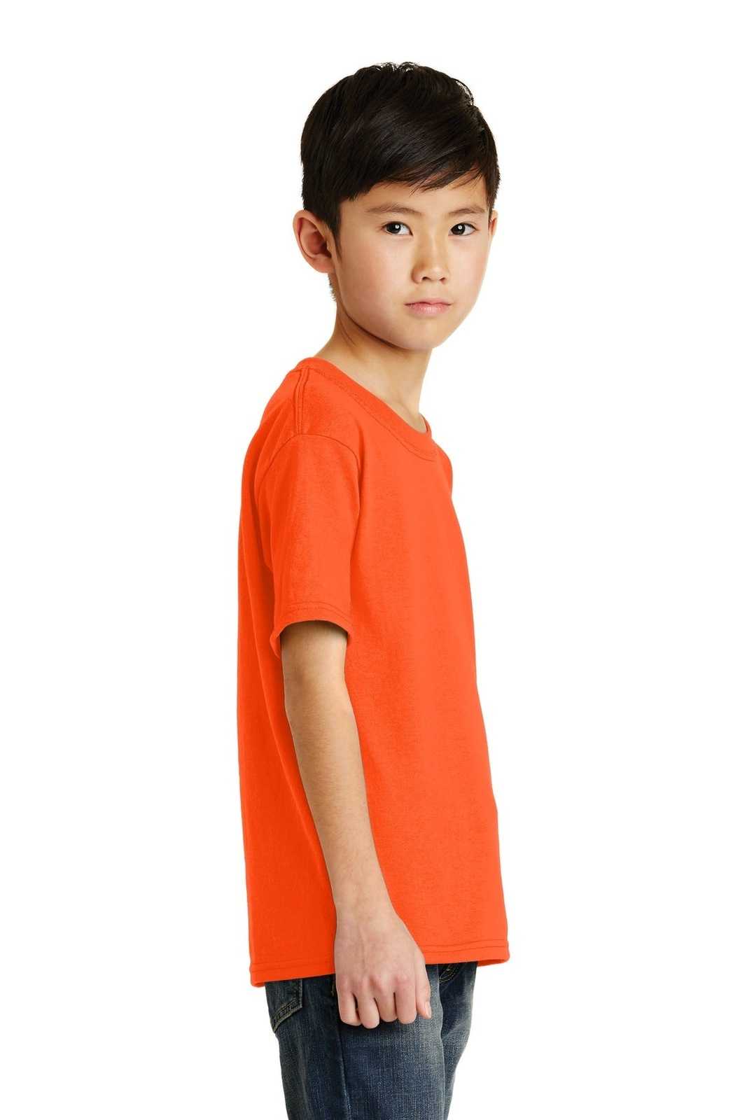 Port &amp; Company PC55Y Youth Core Blend Tee - Safety Orange - HIT a Double - 3