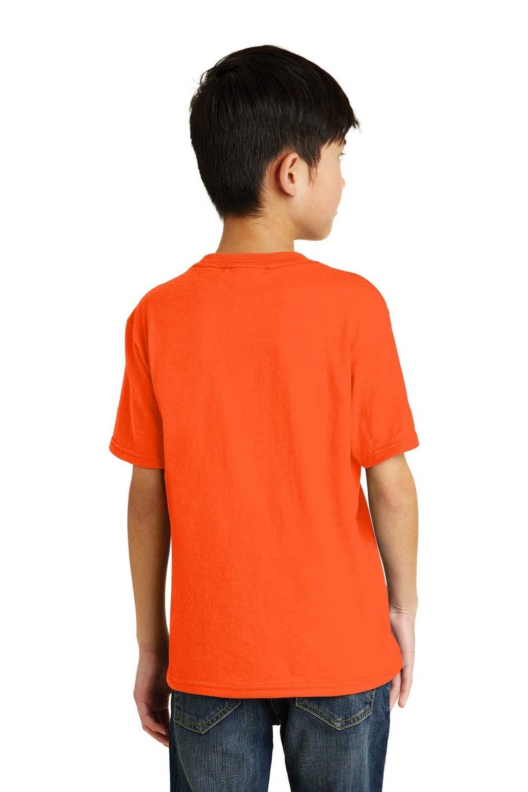 Port &amp; Company PC55Y Youth Core Blend Tee - Safety Orange - HIT a Double - 2