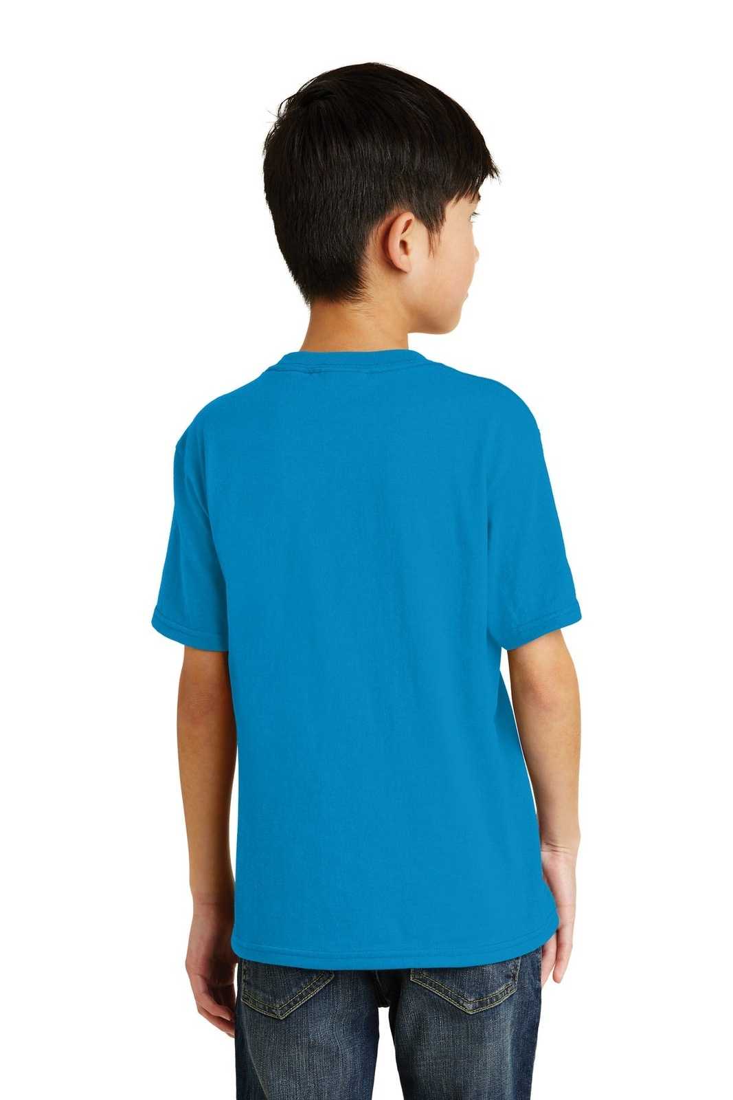 Port &amp; Company PC55Y Youth Core Blend Tee - Sapphire - HIT a Double - 2
