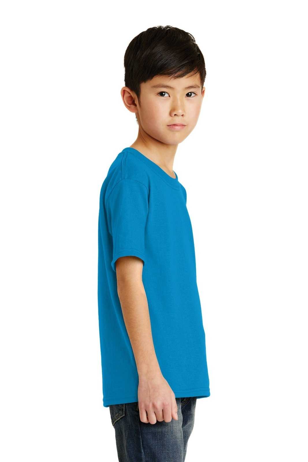Port &amp; Company PC55Y Youth Core Blend Tee - Sapphire - HIT a Double - 3
