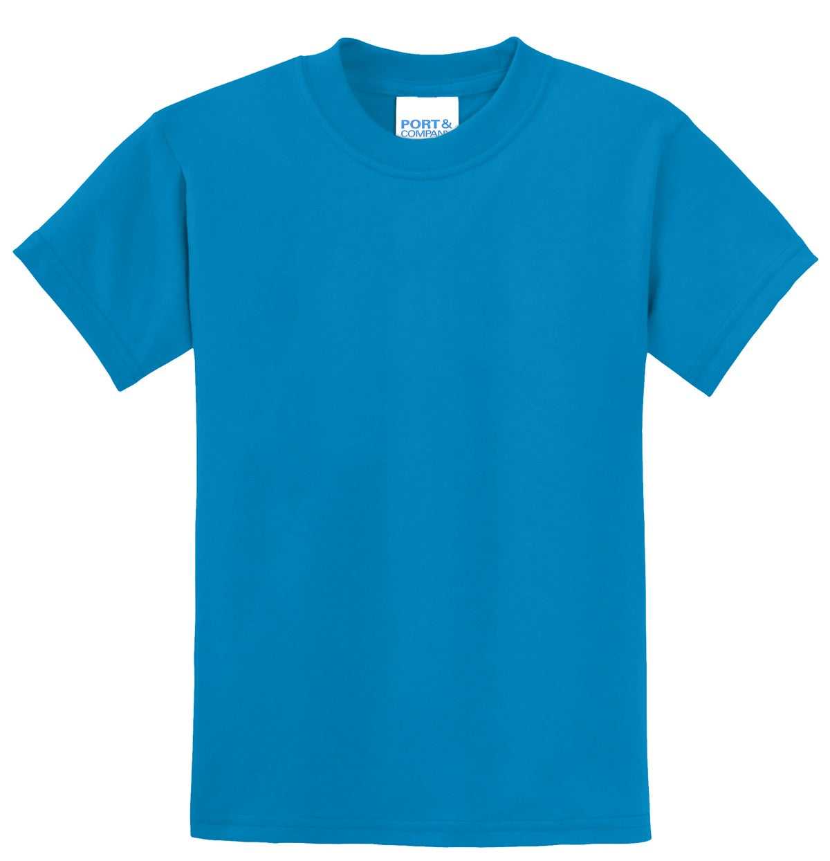 Port &amp; Company PC55Y Youth Core Blend Tee - Sapphire - HIT a Double - 4