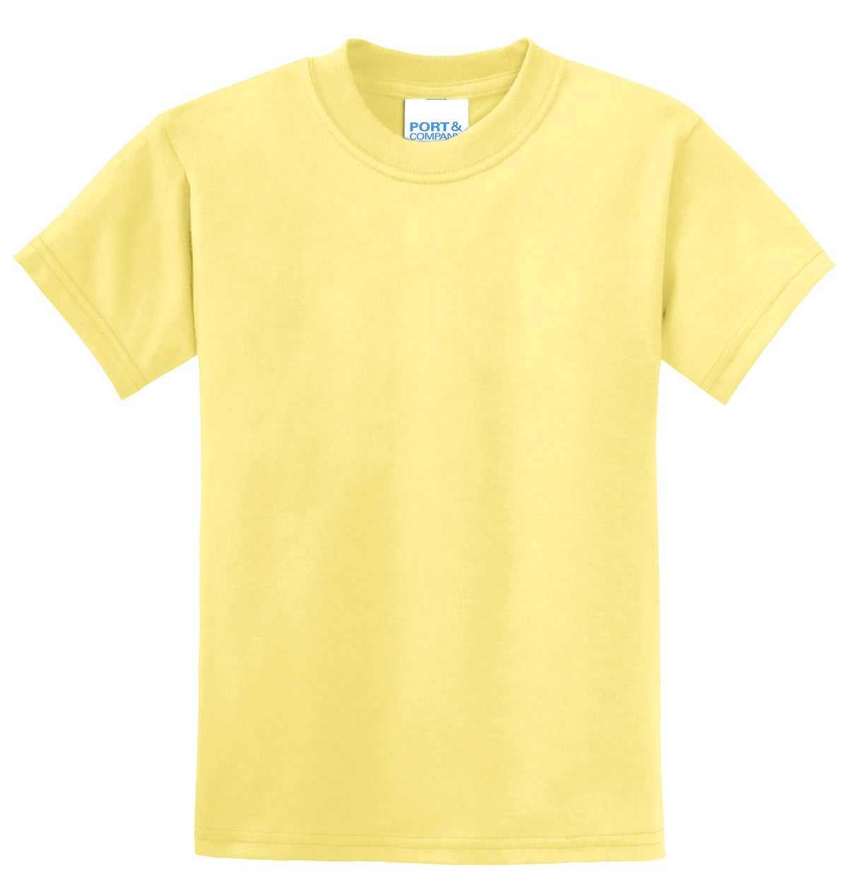 Port &amp; Company PC55Y Youth Core Blend Tee - Yellow - HIT a Double - 4