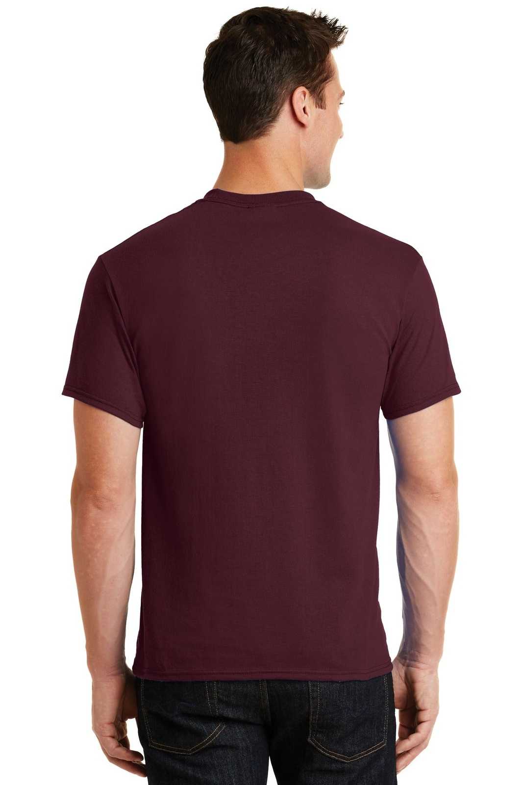 Port &amp; Company PC55 Core Blend Tee - Athletic Maroon - HIT a Double - 2
