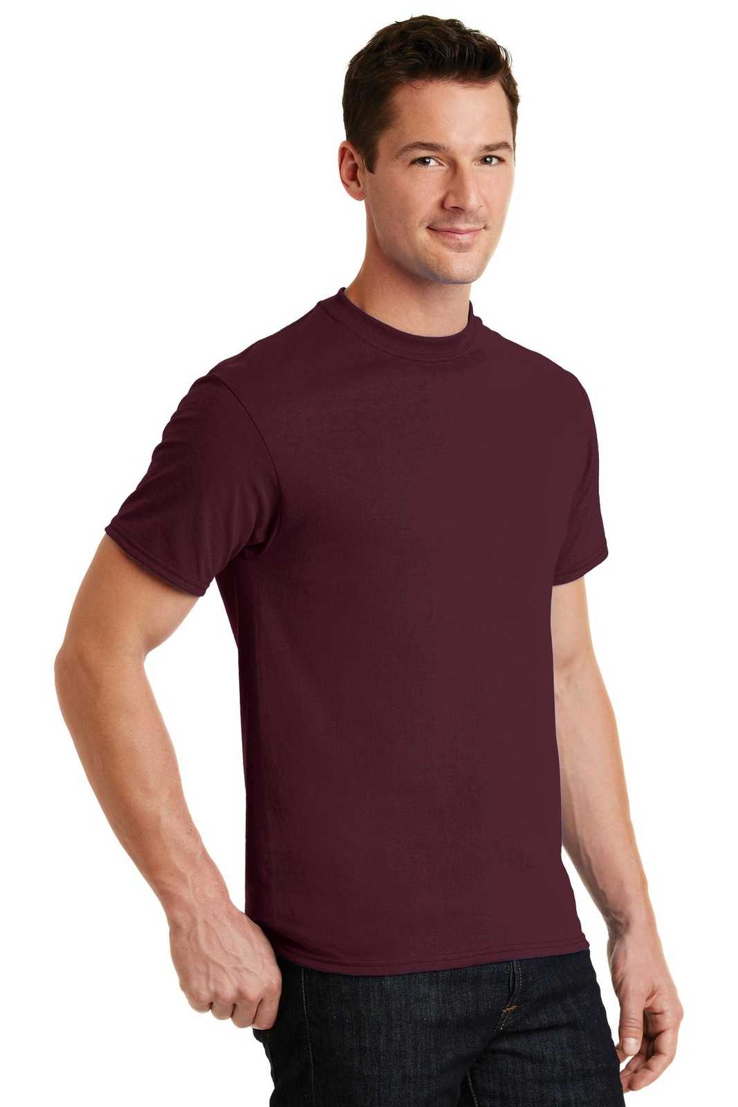 Port &amp; Company PC55 Core Blend Tee - Athletic Maroon - HIT a Double - 4