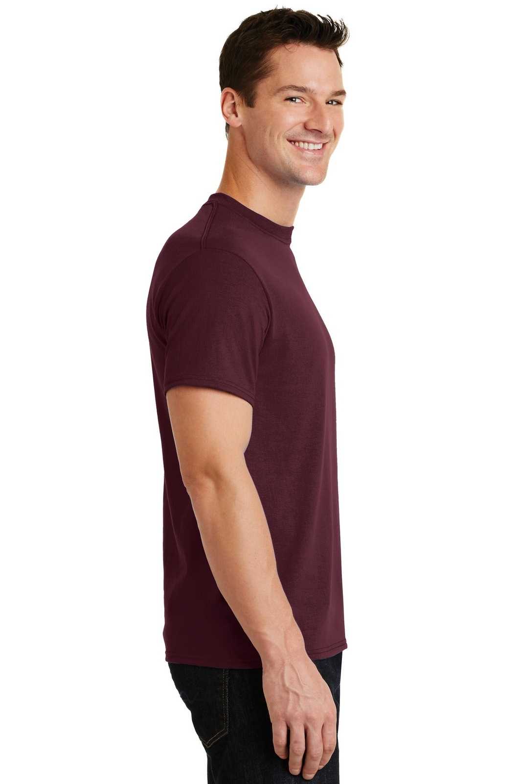 Port &amp; Company PC55 Core Blend Tee - Athletic Maroon - HIT a Double - 3