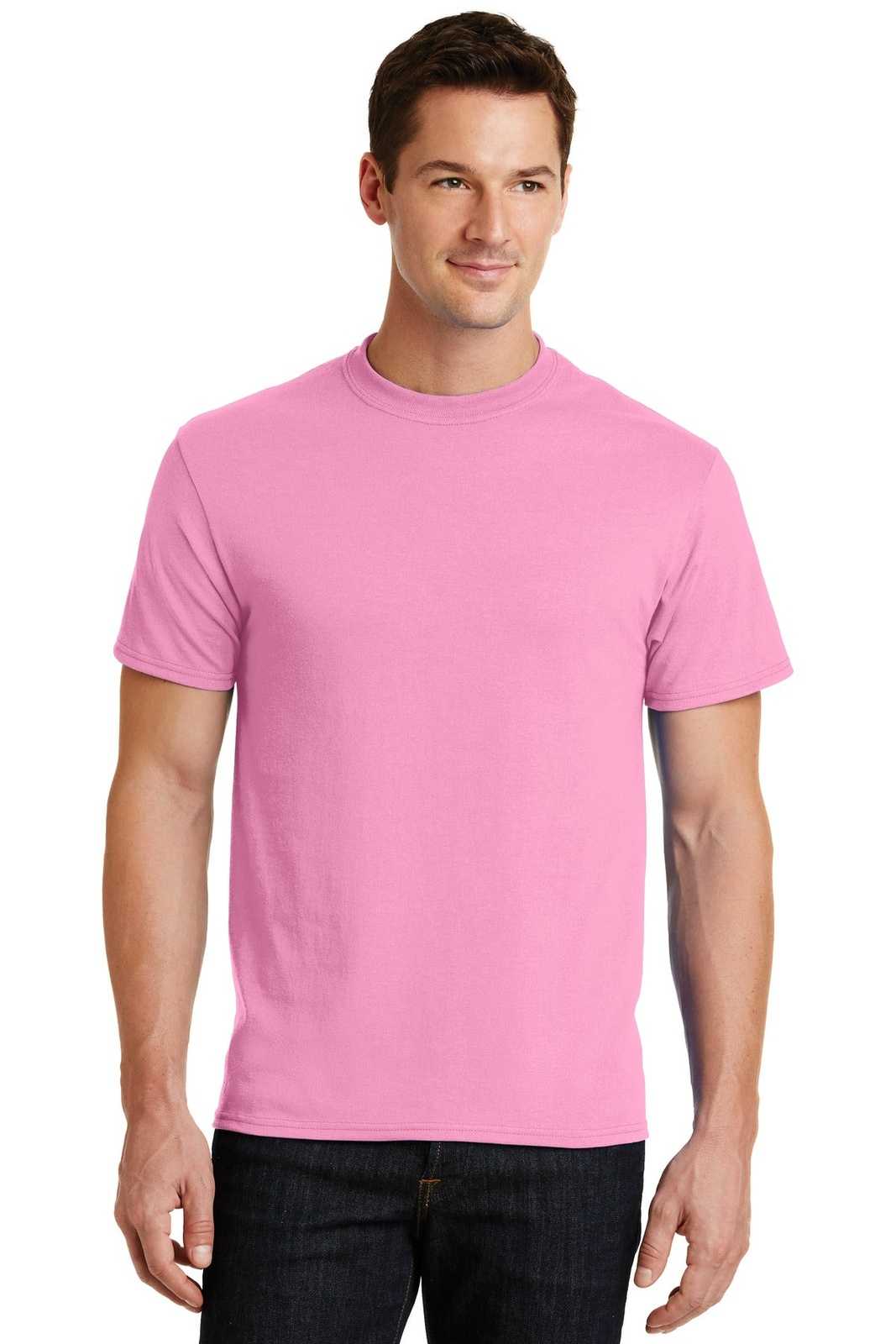 Port &amp; Company PC55 Core Blend Tee - Candy Pink - HIT a Double - 1