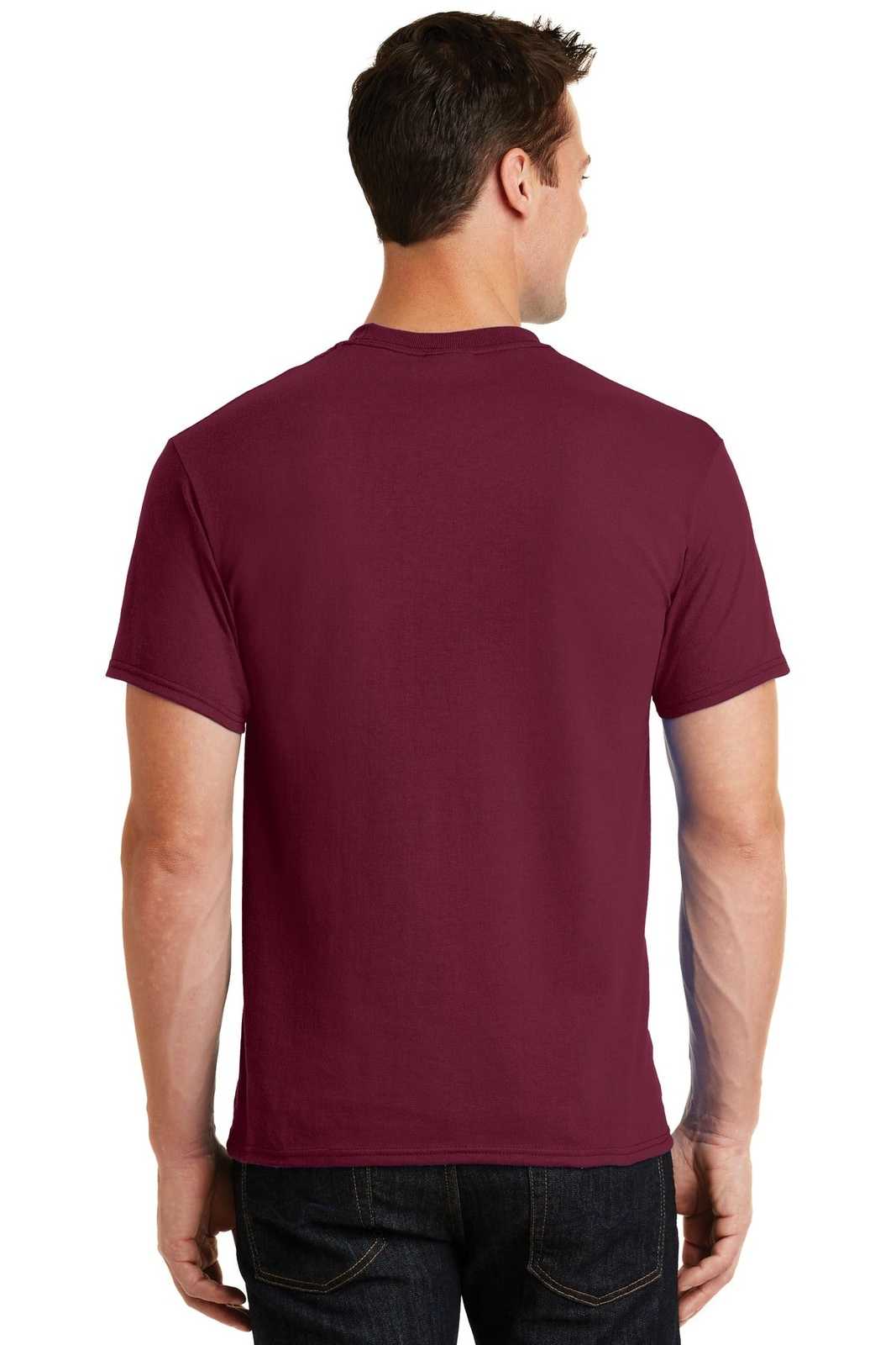Port &amp; Company PC55 Core Blend Tee - Cardinal - HIT a Double - 2