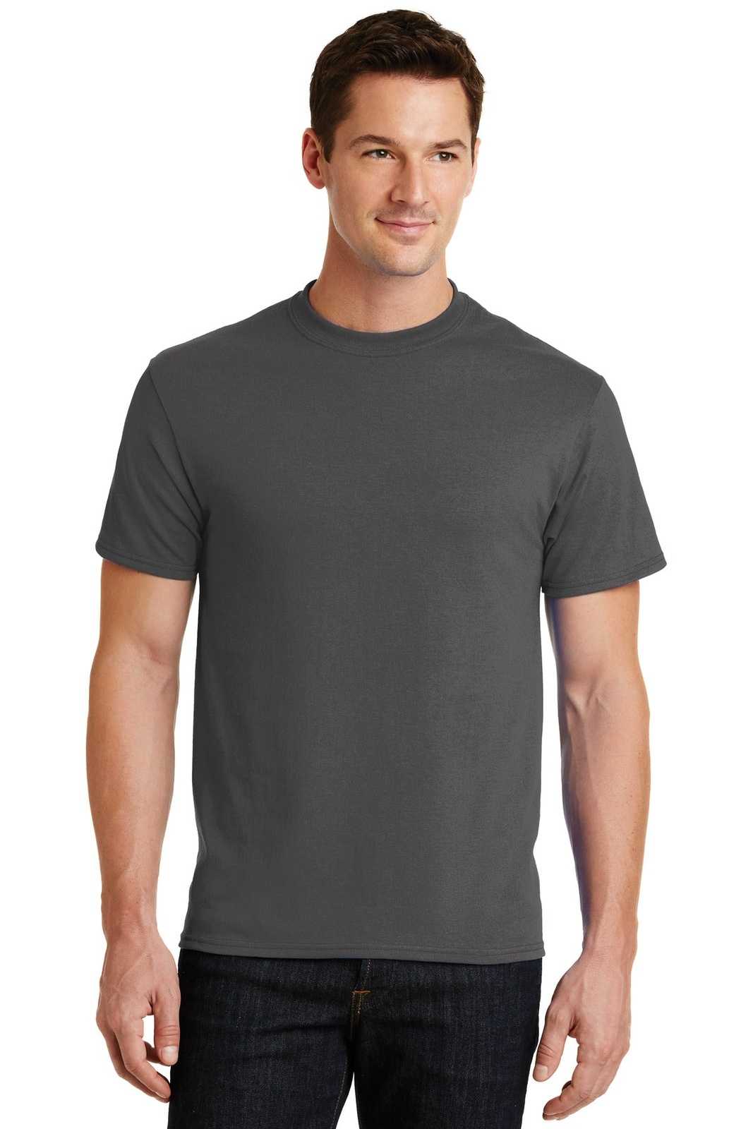 Port & Company PC55 Core Blend Tee - Charcoal - HIT a Double - 1