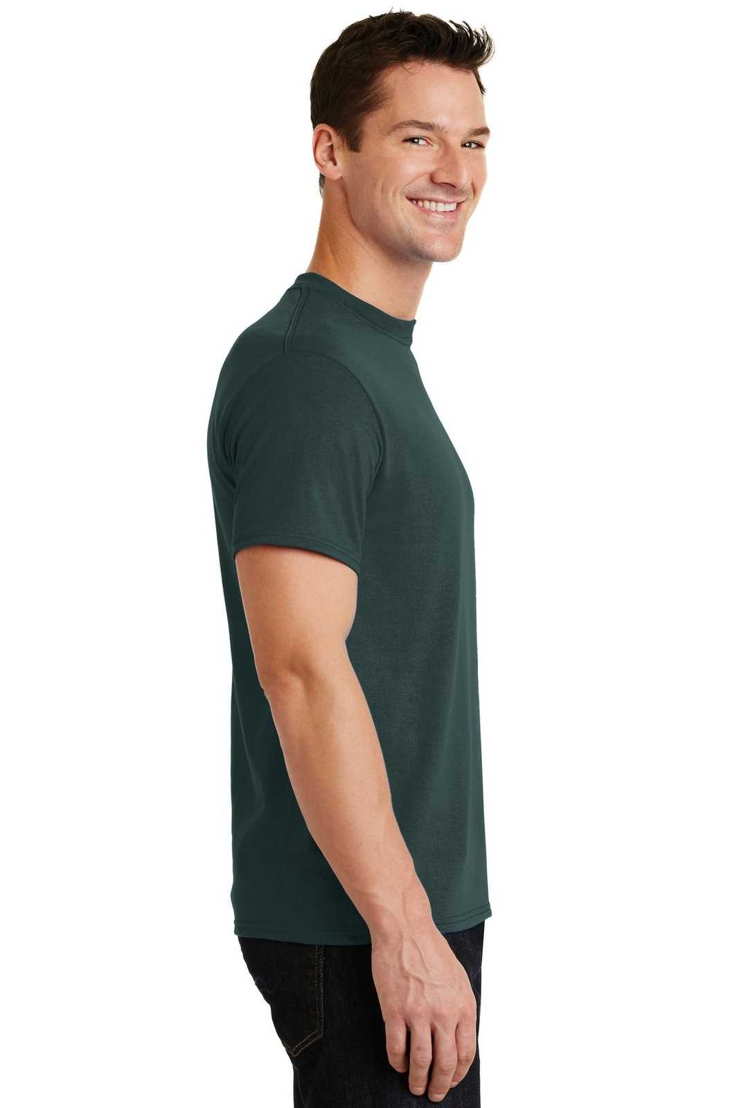Port &amp; Company PC55 Core Blend Tee - Dark Green - HIT a Double - 3