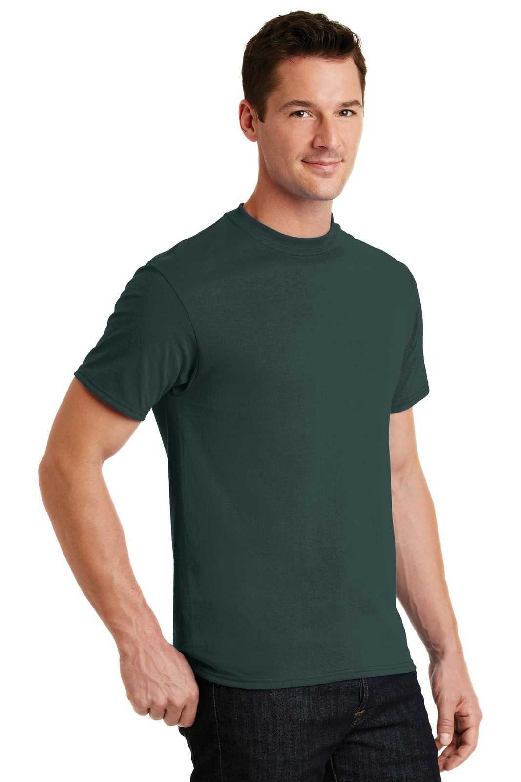 Port &amp; Company PC55 Core Blend Tee - Dark Green - HIT a Double - 4